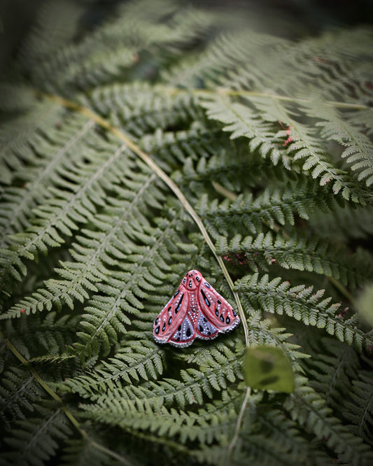 Brooch Moth pink