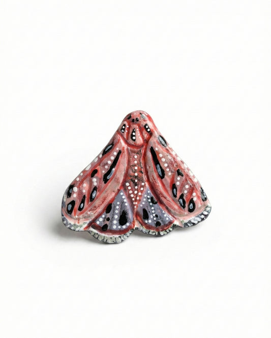 Brooch Moth pink