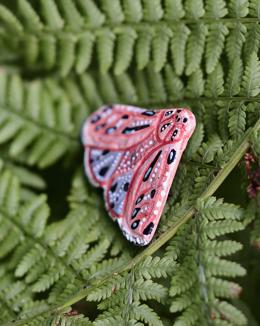 Brooch Moth pink