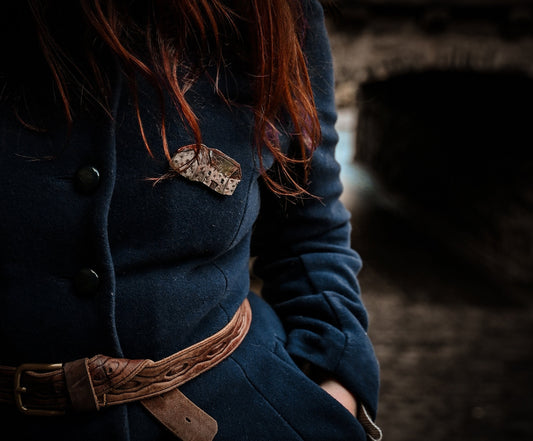 Leanach Cottage Brooch: Hand-Painted Terracotta Scottish Jewelry
