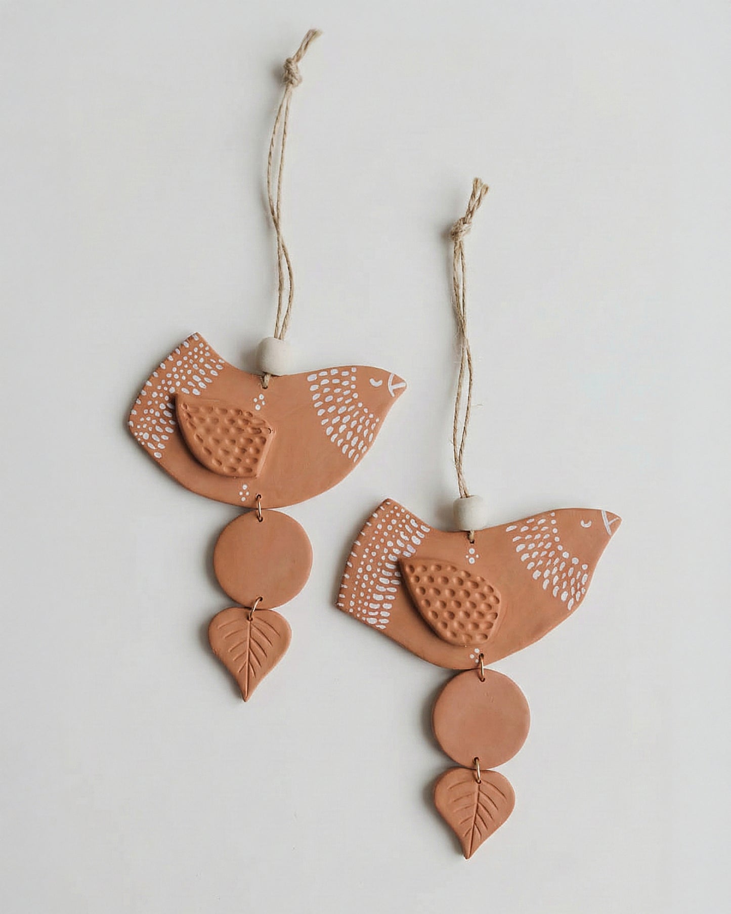 Ceramic bird for hanging